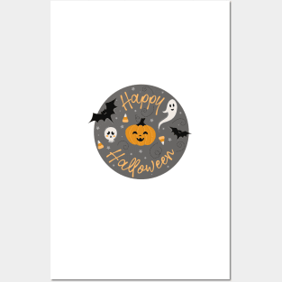 Pumpkin Party on Gray Posters and Art